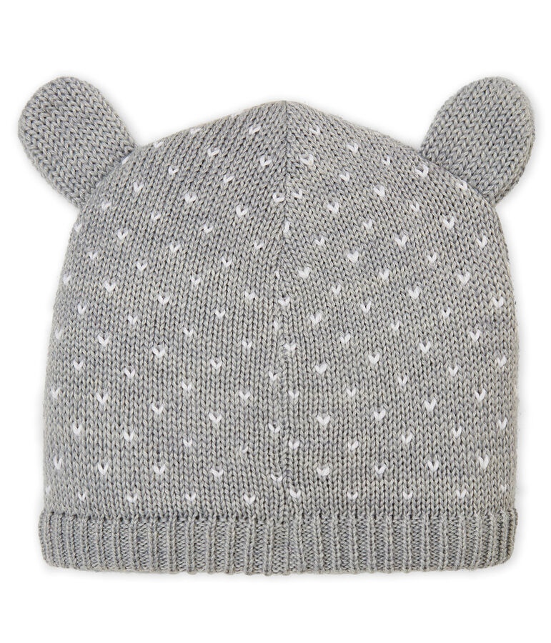 Bonnet doubl&eacute; polaire b&eacute;b&eacute; mixte gris/blanc