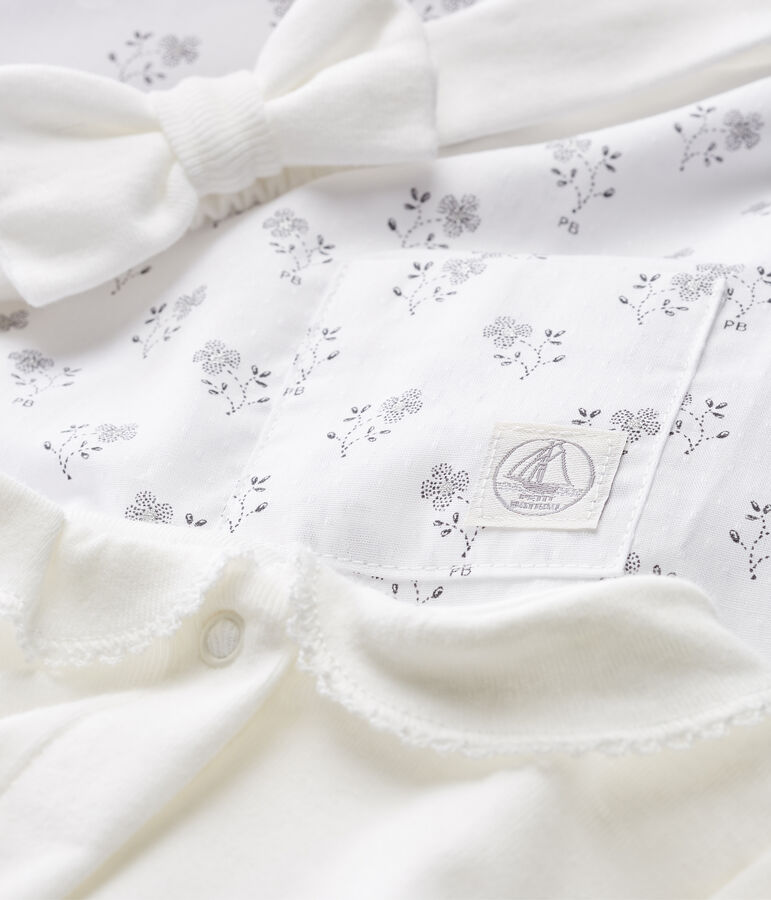 Ensemble van 3 feeststukken van linnen voor babymeisje multicouleur