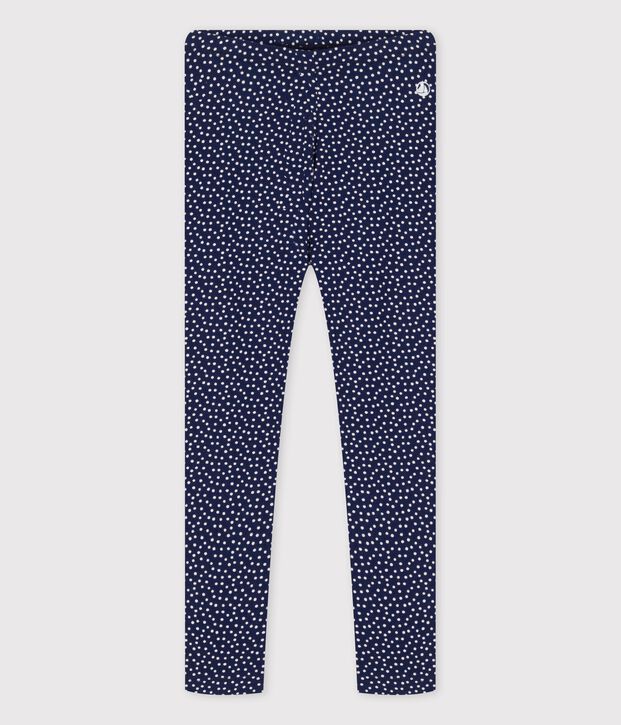 Meisjeslegging in jersey/elasthan blauw/wit