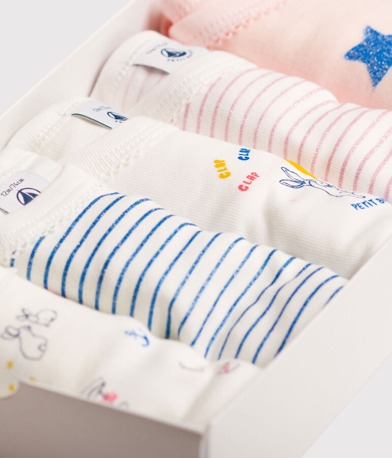 Set van 5 rompertjes met lange mouwen voor babymeisjes variante 1