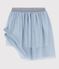 Effen rok van tule met pailletjes voor kinderen blauw CO2/ ARGENT