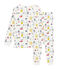 Pyjama petit garçon en côte blanc MARSHMALLOW/blanc MULTICO