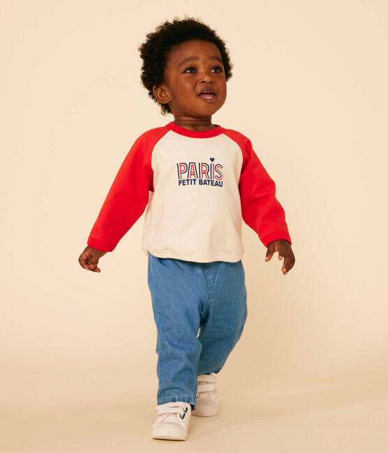 Sweatshirt van dunne fleece voor baby's rood AVALANCHE/ AURORA