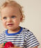 T-shirt met korte mouw van dunne jersey voor baby's wit MARSHMALLOW/blauw MEDIEVAL