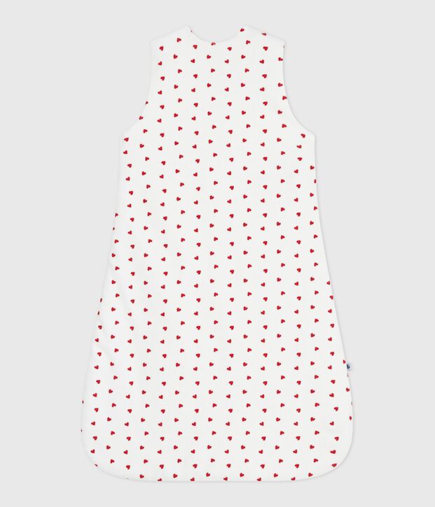 Gigoteuse b&eacute;b&eacute; en velours imprim&eacute; c&oelig;urs TOG 3 blanc/rouge