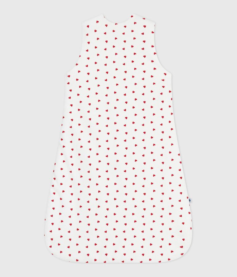 Fluwelen babytrappelzak met bloemetjesprint TOG 3 wit/rood