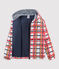 Warme windbreker kinderen gemixt wit MARSHMALLOW+SIGNAL/rood MULTICO