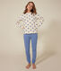 Pyjama bi-matière en coton femme