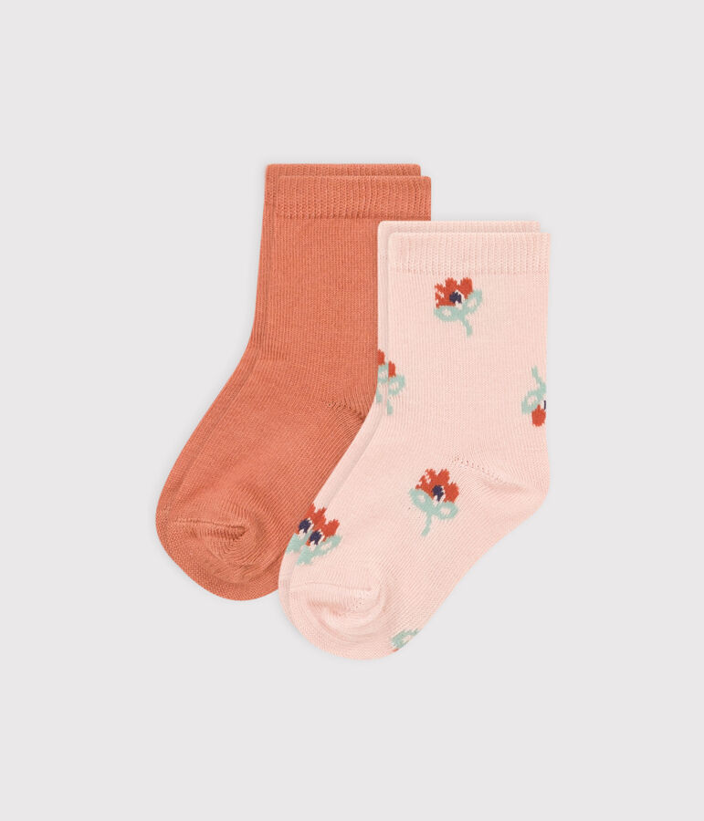 Lot de 2 paires de chaussettes fleurs b&eacute;b&eacute; variante 1