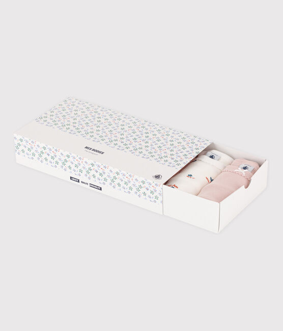 Lot de 5 bodies manches longues fleur bébé en coton variante 1