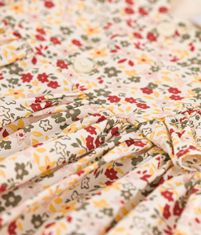 Robe sans manche b&eacute;b&eacute; avec bloomer en popeline &eacute;cru/multicouleur