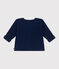 Gebreid katoenen vestje in ribbelsteek voor baby's blauw MEDIEVAL