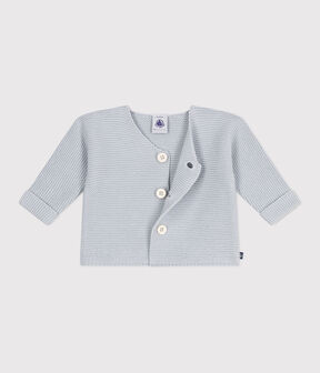 Cardigan bébé tricot point mousse en coton CO2