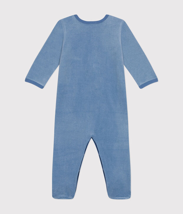 Babypyjama van velours blauw
