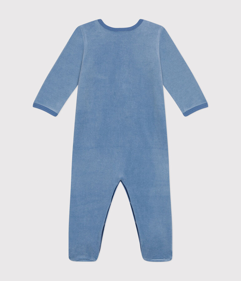 Pyjama en velours b&eacute;b&eacute; bleu