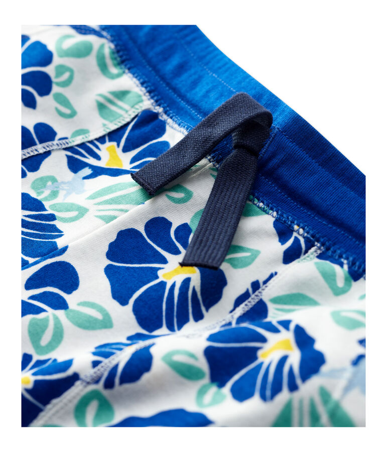 Bermuda en coton enfant gar&ccedil;on blanc MARSHMALLOW/blanc MULTICO