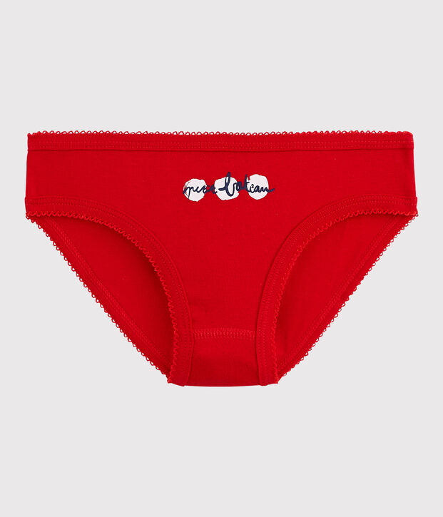 Katoenen onderbroekje voor meisjes rood