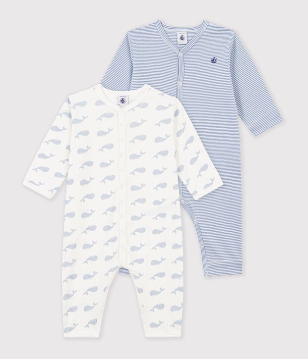 Setje met katoenen babypyjama's zonder voetjes met print multicouleur