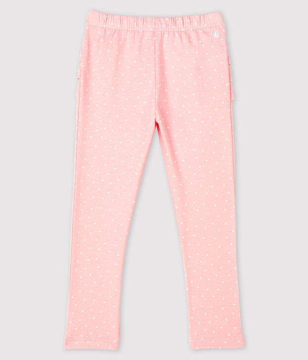 Legging imprim&eacute; b&eacute;b&eacute; fille rose/blanc