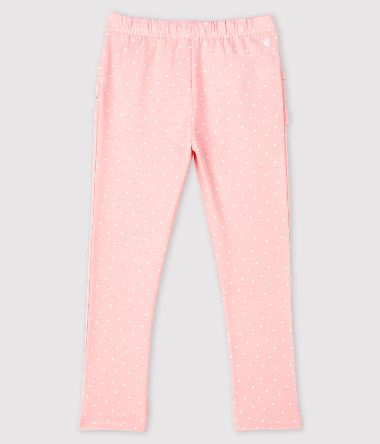 Legging met print babymeisje roze MINOIS/wit MARSHMALLOW