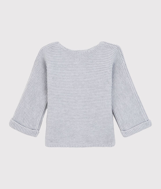 Gebreid vestje uit biokatoen voor baby's grijs POUSSIERE CHINE