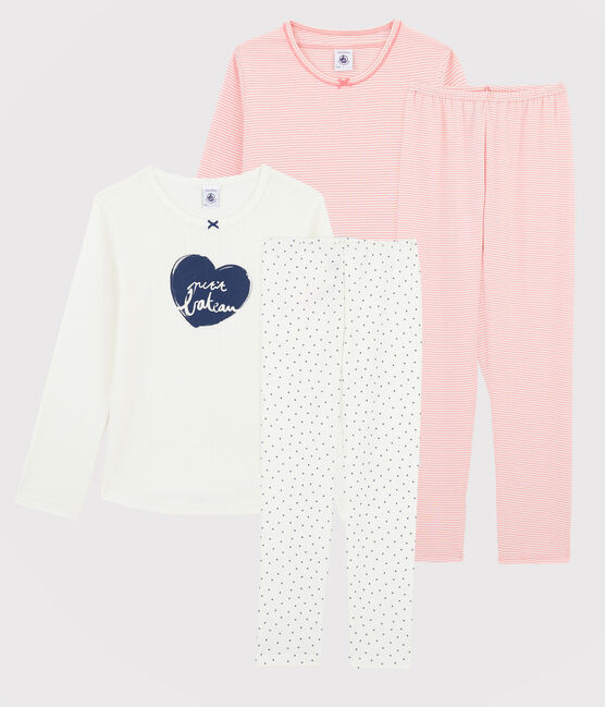 Lot de 2 pyjamas petite fille en côte variante 1