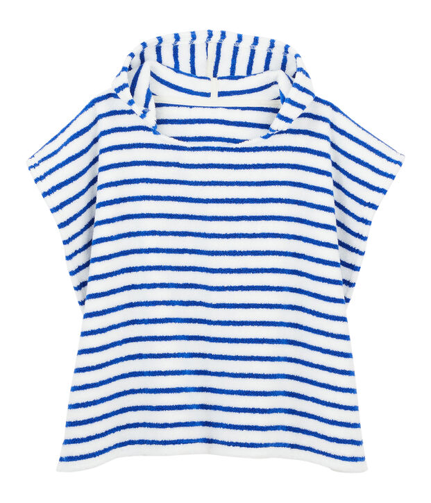 Poncho de plage &agrave; capuche b&eacute;b&eacute; mixte bleu