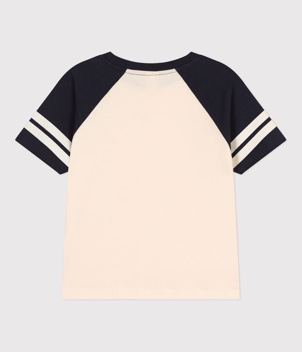 Tee-shirt imprim&eacute; en jersey enfant gar&ccedil;on &eacute;cru/bleu