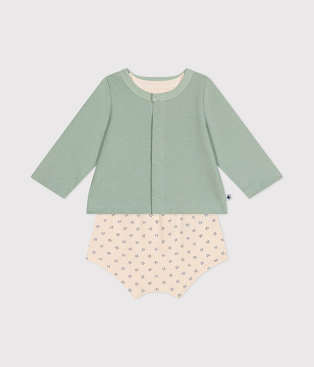 Set van lichte jerseystof uit 3 delen voor baby's ecru/multicouleur