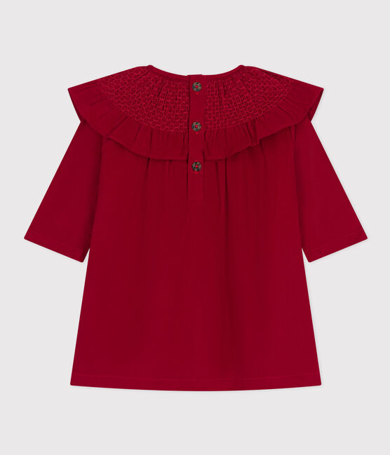 Robe manches longues en velours bébé rouge CORRIDA