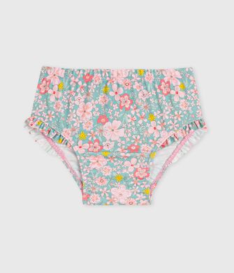 Zwembroekje met ruches en bloemenprint voor baby's