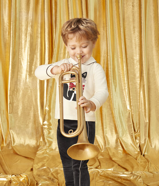 Broek van fluweel-mesh babyjongen zwart NOIR