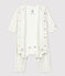 Bodyjama sans pieds  bébé en coton biologique blanc MARSHMALLOW/blanc MULTICO