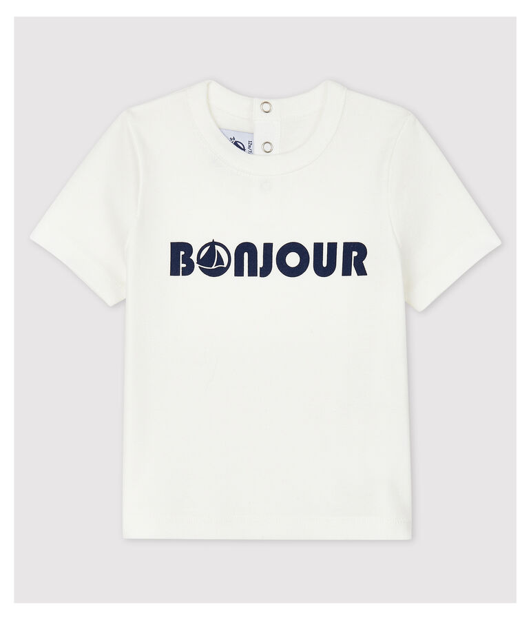 Tshirt en coton b&eacute;b&eacute;. blanc