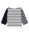 Marinière bébé garçon revisitée beige COQUILLE/bleu SMOKING