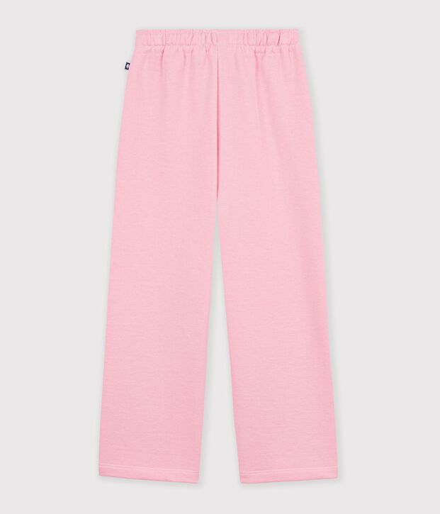 Pantalon de jogging enfant en coton uni rose clair