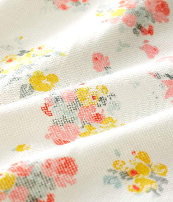 Combicourt imprimé bébé fille blanc MARSHMALLOW/blanc MULTICO