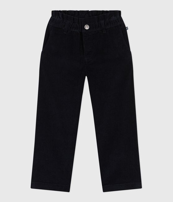 Effen fluwelen broek voor kinderen blauw SMOKING