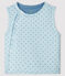Gilet bleu sans manches réversible bébé garçon en côte ouatinée bleu FRAICHEUR/blanc MULTICO
