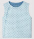 Gilet bleu sans manches réversible bébé garçon en côte ouatinée