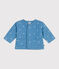 Babyjasje van gewatteerd katoen met bloemenprint blauw ALASKA/wit MARSHMALLOW