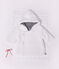 Veste b&eacute;b&eacute; ouatin&eacute;e en tricot et doublure milleraies blanc