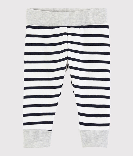 Pantalon rayé bébé garçon blanc MARSHMALLOW/bleu SMOKING