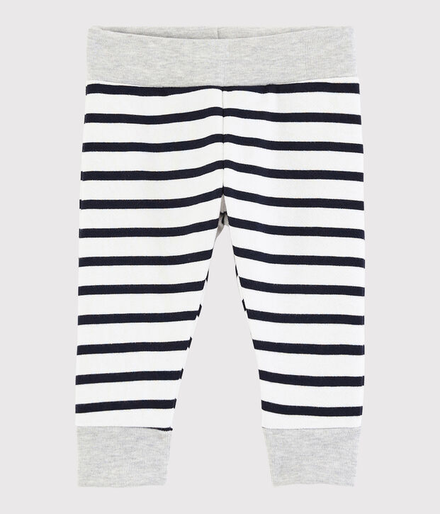 Pantalon ray&eacute; b&eacute;b&eacute; gar&ccedil;on blanc/bleu