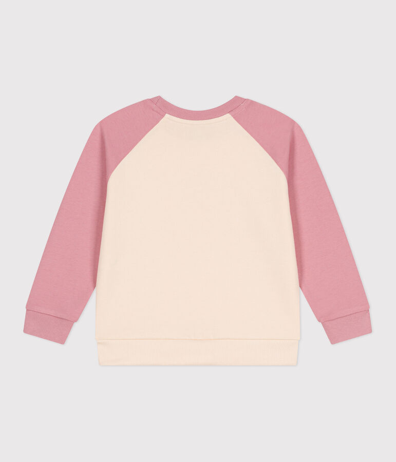 Katoenen uniseks sweatshirt voor kinderen roze CHARME/wit MULTICO