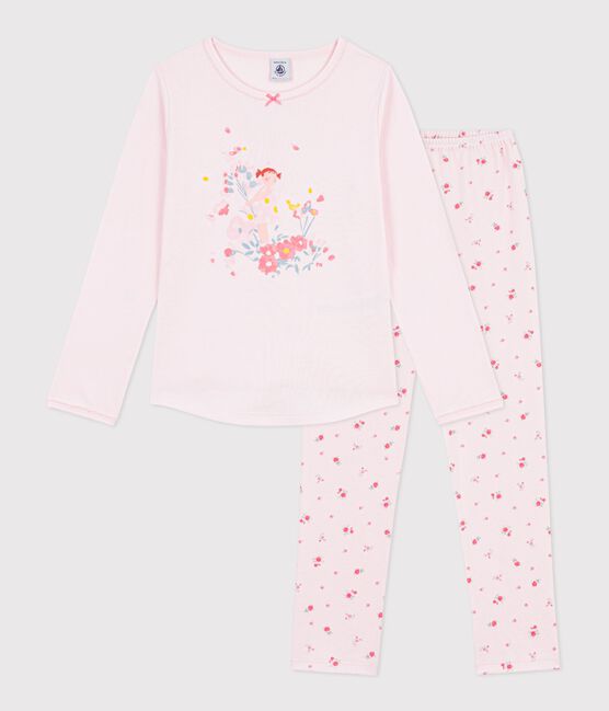 Pyjama enfant en coton à motif fleuri rose BARELY/ MULTICO