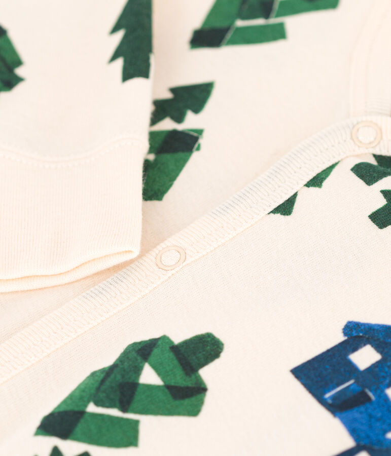 Pyjama b&eacute;b&eacute; sans pieds en coton &eacute;cru/multicouleur