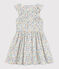 Robe manches courtes en popeline enfant fille blanc MARSHMALLOW/blanc MULTICO