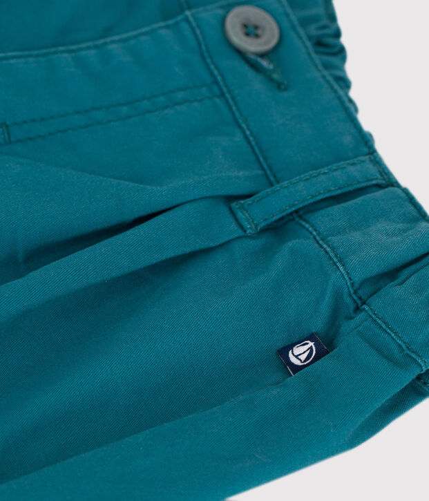 Pantalon b&eacute;b&eacute; en coton souple uni vert