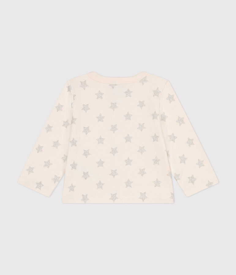 Cardigan en tubique imprim&eacute; &eacute;toile b&eacute;b&eacute; beige AVALANCHE/ ARGENT